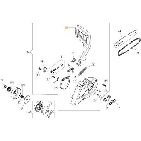 Protège-main pour tronçonneuse GS41 GS37 ORIGINAL EMAK modèles 50180114R