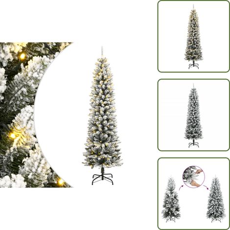 The Living Store Künstlicher Weihnachtsbaum mit Schnee 150 LEDs 120 cm - Weihnachtsbaum mit Schnee (1/5)