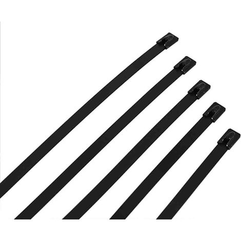 Serre-câble RS PRO Noir en Acier Inoxydable 316, 100mm x 4,6 mm