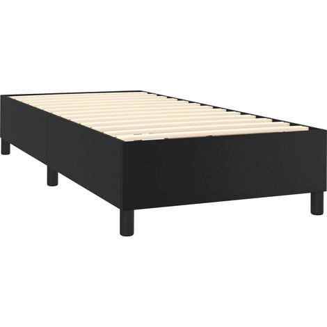 Sommier à lattes sur pieds cadre de lit 80x200 cm synthétique noir TDL0206987