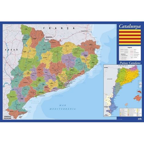 Vade mapa Cataluña - Tapete escritorio - Vade escolar multifuncional  Vade escritorio - Protector escritorio - Vuelta al cole material escolar