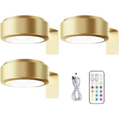 Luce per quadri wireless da parete con telecomando, dimmerabile, a batteria, regolabile, luce RGB a 13 colori goldenru,A (1/5)