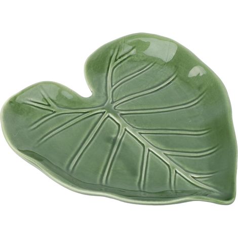 Porte-cuillères en céramique verte, 14,3 x 12,6 x 1,8 cm. Joli porte-cuillères pour la plaque de cuisson ou le plan de travail. Décoration de cuisine moderne et champêtre (vert). (1/5)