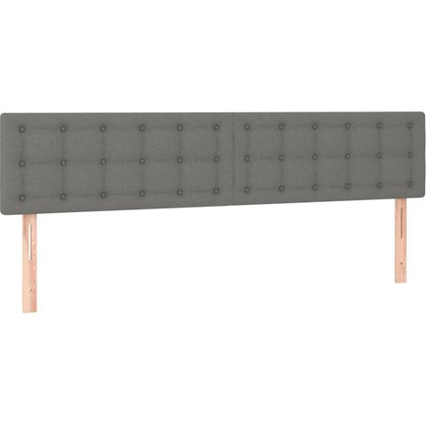 Testiera letto accessorio mobile camera da letto in 2 parti 80 x 5 x 78/88 cm tessuto grigio scuro TDL0206359