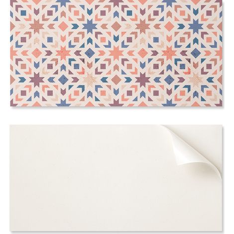 Panel de vinilo autoadhesivo para habitaci贸n de adolescente, 120x60 cm, estampados geom茅tricos en armon铆a.