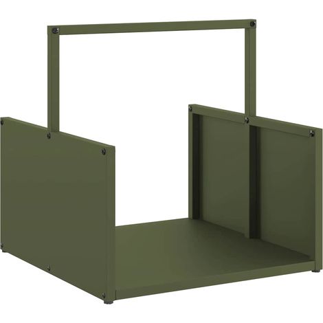 Maison Exclusive - Leñero verde oliva 40x40x40 cm Acero laminado
