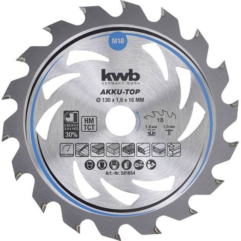 Lama per sega circolare kwb 581854 carburo di tungsteno 130 mm 18 denti