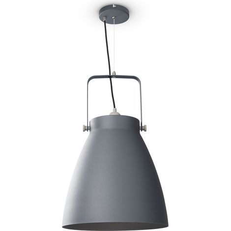 Paco Home Pendelleuchte Esszimmer Hängelampe Küchenlampe Esstischlampe Industriell Modern Pendelleuchte - Anthrazit, Grau (Ø39 cm)