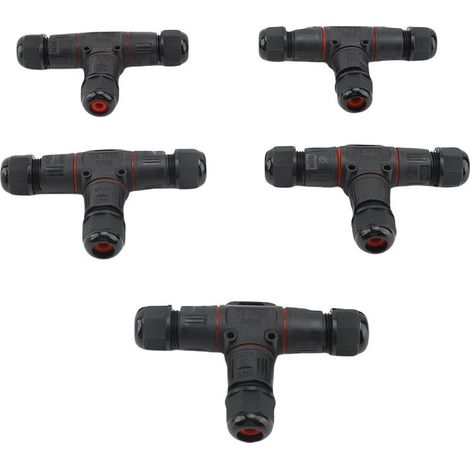 Boîte jonction étanche T – 3 broches, 5 pièces, panneaux/lumières (1/2)