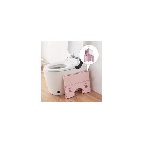 Tabouret de toilette pliable Rose Tabouret de salle de bain physique pour adultes et enfants Tabourets de toilette pour salles de bain et toilettes (1/5)