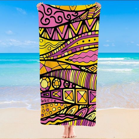 Mikrofaser-Strandtuch, Boho-Mandala-Muster, weich, faltbar (1/5)