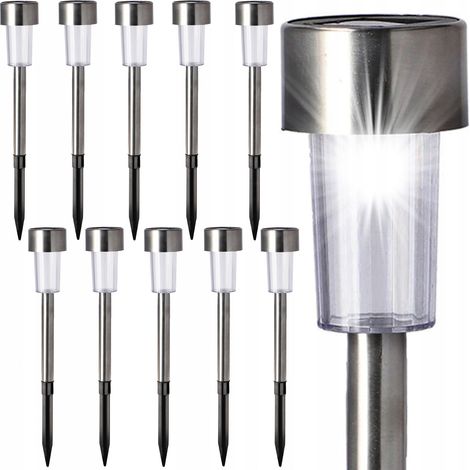 10 x LAMPADE SOLARI INOX lampione da giardino (1/5)