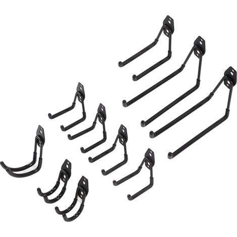 Crochets muraux doubles pour garage, support de rangement en métal pour outils électriques, types U et J (1/5)