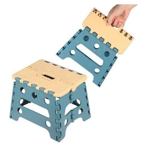 (S: 18 cm high – blue) Portable plastic stool for children and adults – High-quality folding stool – Multifunctional stool with handle for kitchen, bathroom, garden YMYNY (1/4)