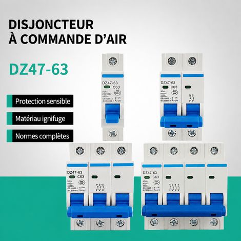 Disjoncteur modulaire DZ47-63 2P C25A 6kA pour tableau électrique 2p c25a 25 8 × 3,6 × 7,5 cm 220 g – Livraison gratuite (1/5)