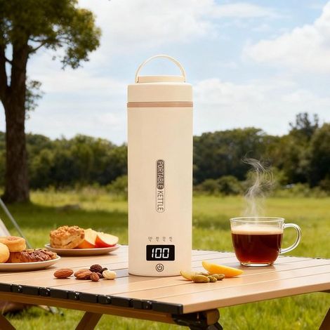 Mini bollitore da viaggio da 450 ml - Portatile con 4 impostazioni di temperatura - Acciaio inossidabile (1/5)