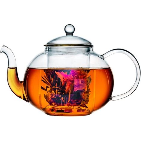 théière en Verres moderne Longziming 1 litre - Verre borosilicate résistant à la chaleur avec filtre à Verres intégré - Versement anti-gouttes, idéale pour les Thee et le thé en vrac (1/5)