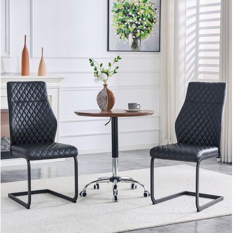 Silla de comedor 100 cm negra en set de 2, con respaldo alto y diseño acolchado (1/5)