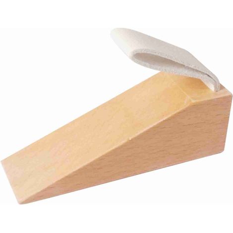 Bloque-porte en hêtre antidérapant silencieux avec bande blanche, absorbe les chocs, pour intérieur chambre et bureau (1/5)