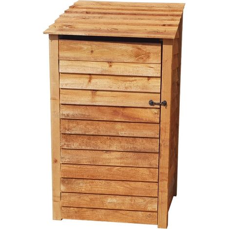 Wooden Log Store, W99xH180cm (Brown finish) With door