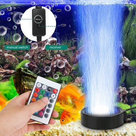 [LCS] Lampes LED à bulles pour aquarium, disque de diffusion d'air télécommandé, avec (1/5)
