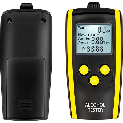 Tester per alcol, test professionale per alcol, rilevatore di alcol etilico portatile digitale con display LCD retroilluminato, invia scatola di immagazzinaggio (1/5)