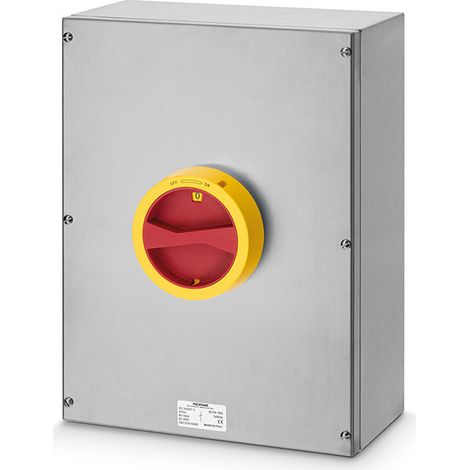 Interrupteur-sectionneur de manoeuvre d'urgence 160A 6P 690V en boitier métal 400x300x150mm gris IK09 IP65