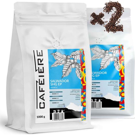 Café Salvador SHG EP en grano, 1 kg x 2, Arábica 100% recién tostado. (1/5)