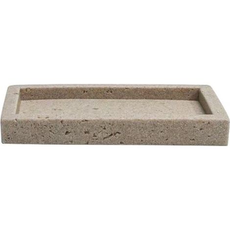 Cleafe - Piatto Porta Sapone Saponetta Pietra Cemento Naturale Accessorio Arredo Da Bagno 87825 - (1/3)