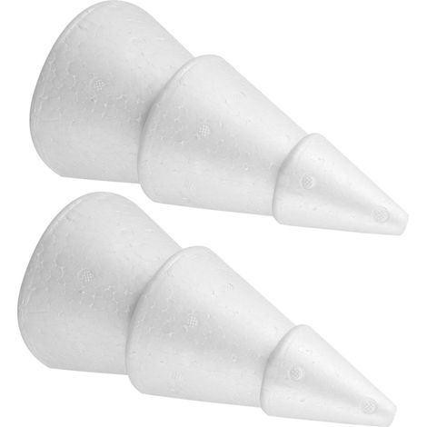 2pièces Cônes Mousse Blanche pour Décorations de Noël Formes de Sapin de Noël Mousse Cônes de Sapin de Polystyrène de Fournitures pour Loisirs Créatifs (1/5)