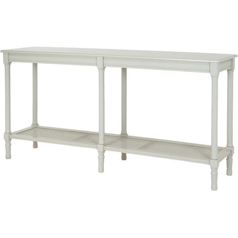 Belmont Rattan Collection Large Console Table - Wood - L40 x W160 x H80 cm - White