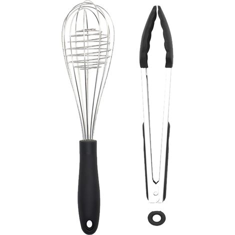 Ensemble Ustensiles Cuisine Silicone - Resistance Haute Temperature - Poignees En Bois - Pour Casseroles Antiadhesives - Lot De 2 Pieces (1/5)
