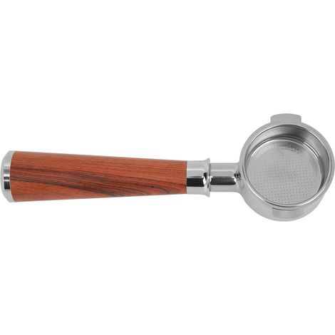 Porte-filtre à café en acier inoxydable, panier de 51 mm, porte-filtre sans fond, poignée en bois, pour machine à café ECO310, couleur palissandre.