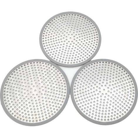 Pack de trois Filtre pour bonde de douche, Grille de douche en acier inoxydable, Gris (1/5)