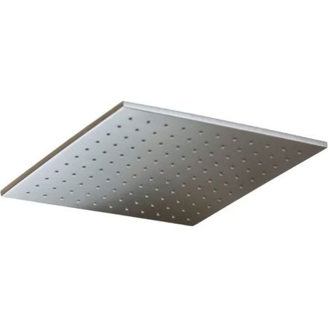 SOFFIONE DOCCIA QUADRATO IN OTTONE STEEL LOOKING MODELLO SYNCRO - 1/2- 1GETTO - 200X200MM - STEEL LOOKING - PAF