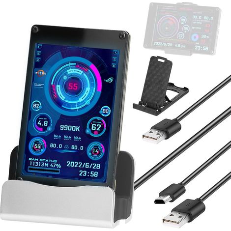 Moniteur LCD IPS de 3,5 pouces, moniteur d'ordinateur, surveillance du processeur et de la carte graphique, prise en charge des sous-écrans, Raspberry Pi