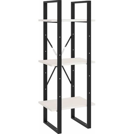 vidaXL Estantería de 3 niveles madera maciza pino blanco 40x30x105 cm (1/2)