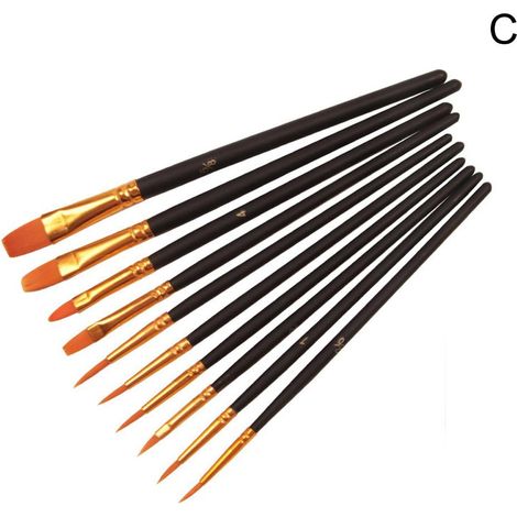 Brush À Peinture - Poils En Nylon - Manche En Alliage D'aluminium Et Bois - Pour Détails Fins - Ensemble De 1 Pièce (1/5)