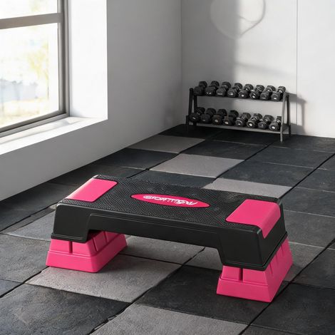Plateforme step fitness 3 hauteurs avec revêtement antidérapant (1/5)