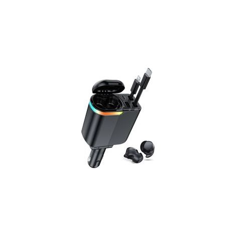 Allume Cigare USB C avec Écouteurs Bluetooth, 4 en 1 Rétractable Chargeur Voiture Charge Rapide 120W, Adaptateur Allume Cigare pour iPhone 16 15 14 Pro Max Samsung Android (1/5)