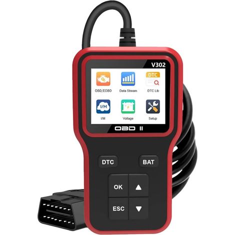 Strumento diagnostico auto OBD2 V302, scanner universale, lettura codici, multimarca, per auto OBDII dal 1996 (1/4)