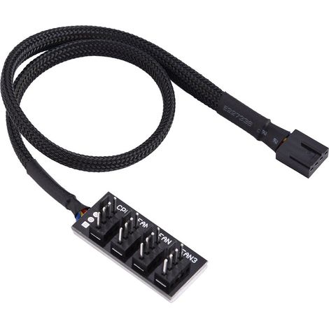 Hub de ventilateurs PWM 4 broches, connecteur 4 broches pour ventilateur de processeur/boîtier, adaptateur de câble répartiteur d'alimentation pour ordinateur 12 V (1/5)