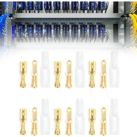 Connecteurs en or 2,8 mm, mâles et femelles, 50 pièces de chaque gaine, 100 pièces emballés dans un sachet. (1/5)