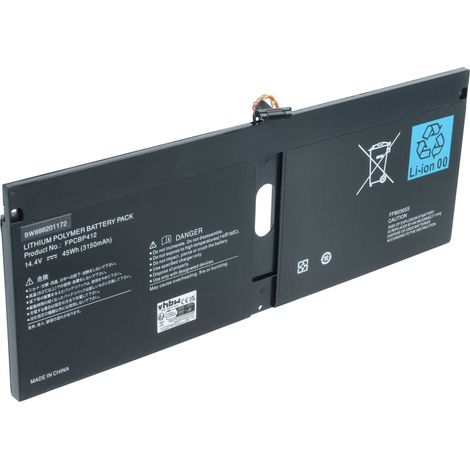 vhbw Akku kompatibel mit Fujitsu LifeBook U9040MXPR1DE, U9040MXPC1DE Notebook (3050 mAh, 14,4 V, Li-Polymer) (1/5)