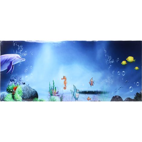 Autocollant mural de fond d'aquarium étanche, décoration d'image d'aquarium en Pvc auto-adhésif (6130cm) (1/5)