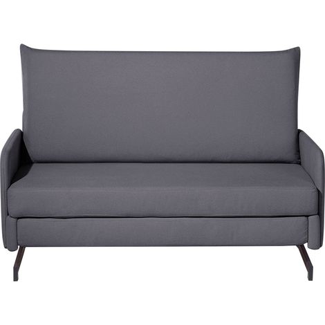 Sofa Bed Grey Fabric 2 Seater Modern Living Room BELFAST