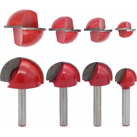 Couteau à bois demi-cercle en relief 6 poignées couteau à dentelle à fond rond (4 pièces 616-632 rouge) adapté à la salle des outils de travail du bois (1/5)