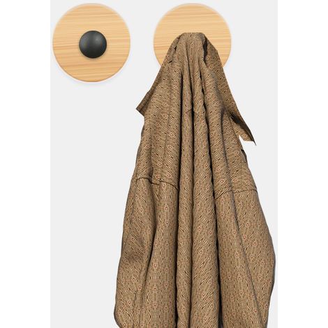 Handtuchhaken fürs Badezimmer, Wäscheklammern aus Holz, Wandhaken aus Bambus, Klebehaken (1/5)
