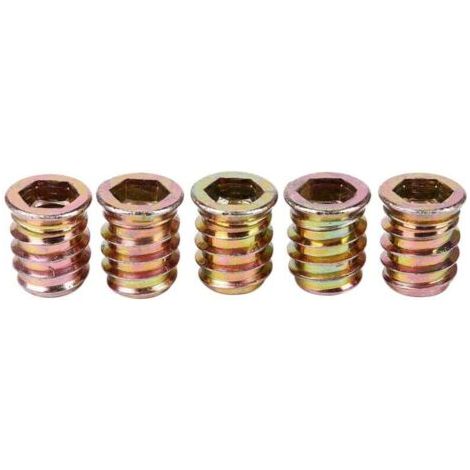 Lot de 5 insert filete M10 x 20 mm pour bois