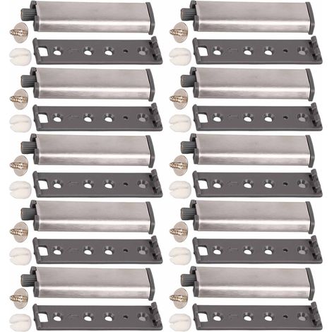 Lot de 10 loquets magnétiques à pression pour portes de placard, en acier inoxydable, avec système de rebond tactile, quincaillerie de cuisine (1/5)